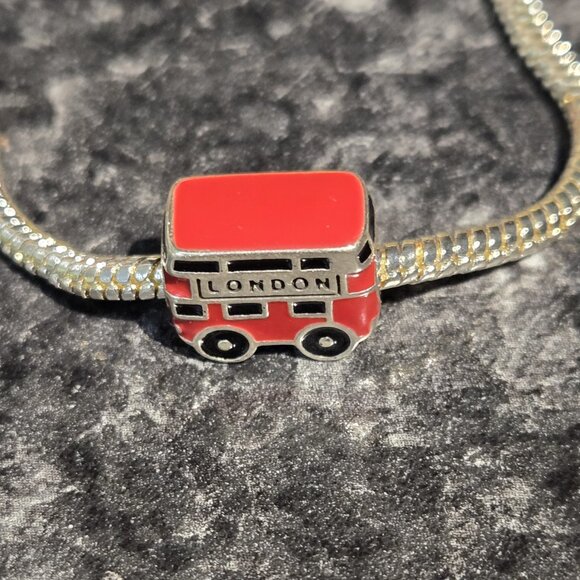 New Red London Double Decker Sterling Silver Charm - Picture 1 of 4
